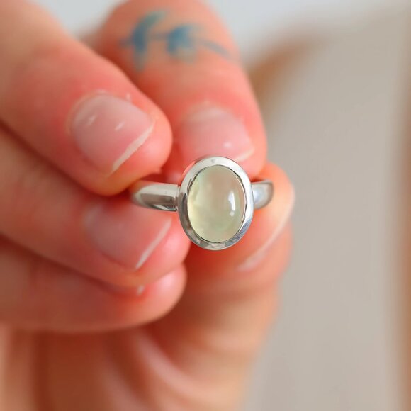 Green Amethyst Ring In Sterling Silver - Picture 5 of 7